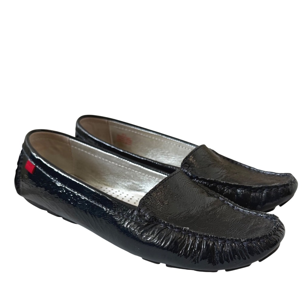 Marc Joseph New York Manhasset Navy Patent Leather‎ Driving Loafers Sz 9.5 EUC